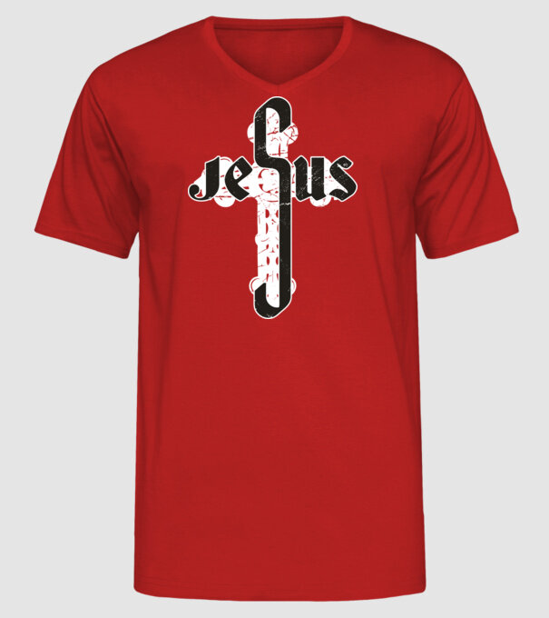 Iisus Cruce model roșu pe tricou