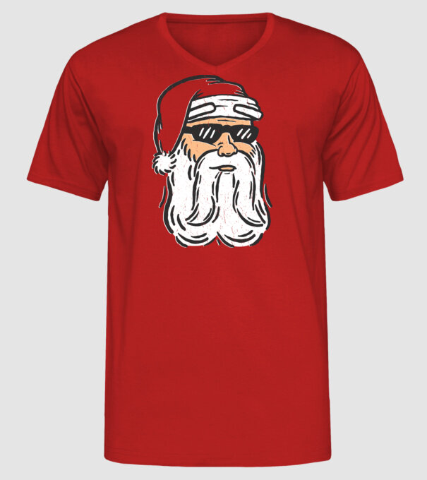 Cap Moș Crăciun model roșu pe tricou