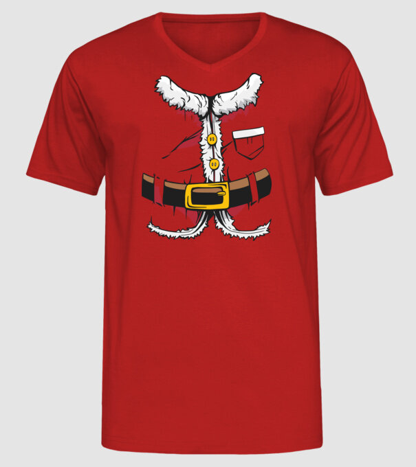 Costum amuzant Moș Crăciun - costum pentru Crăciun model roșu pe tricou