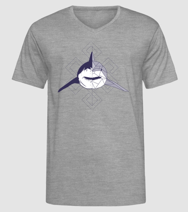 Rechin abstract model gri pe tricou