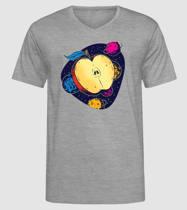 Mere în spațiu model gri pe tricou