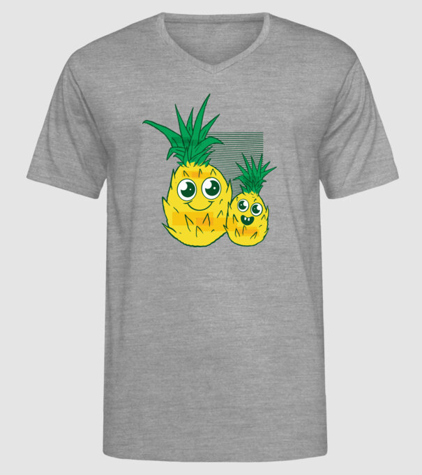 Familie Ananas model gri pe tricou