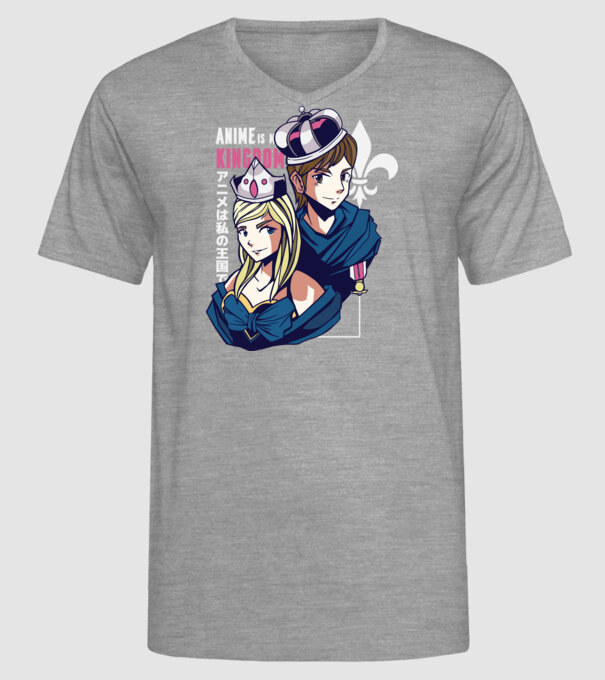 Anime este Regatul meu model gri pe tricou
