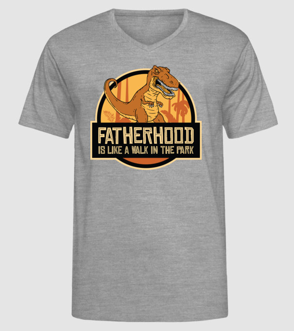 A fi tată - E ca o plimbare în Parcul Dinozaurilor model gri pe tricou