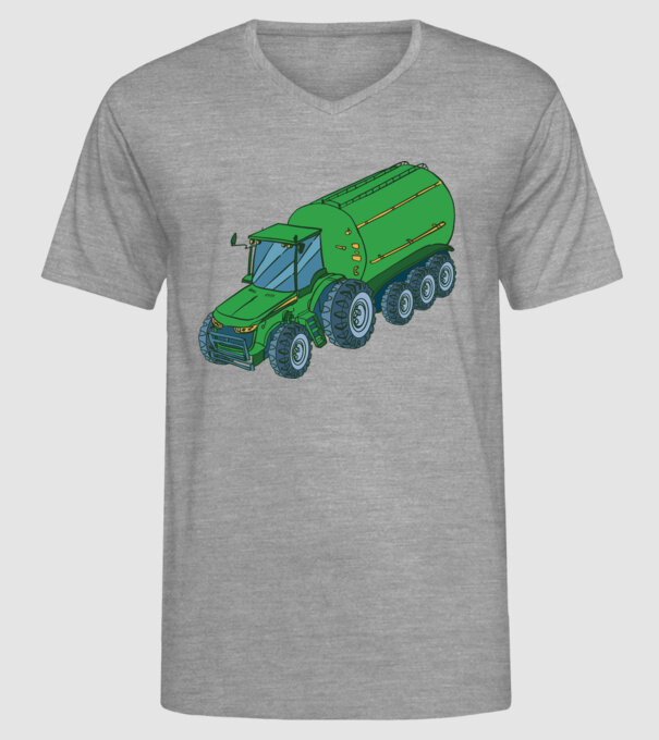 Tractor de recoltare model gri pe tricou