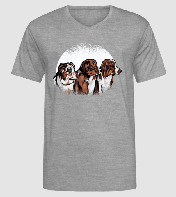 Câine ciobănesc Australian model gri pe tricou