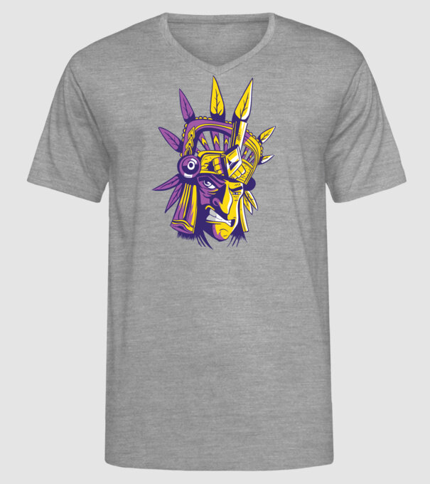 Războinic Aztec model gri pe tricou
