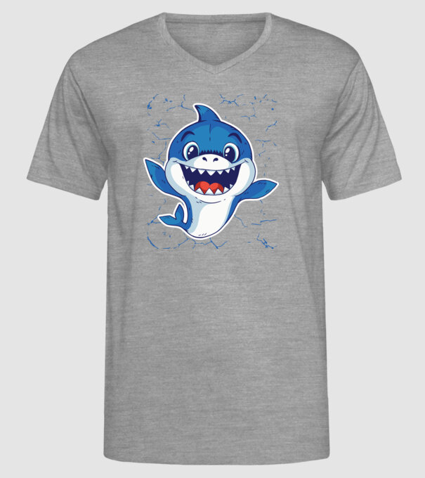 Baby Shark tricou drăguț cu rechin model gri pe tricou