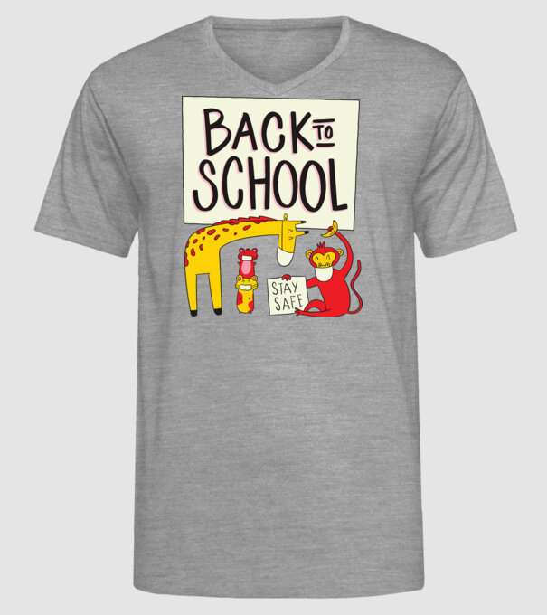 Back To School Animale model gri pe tricou