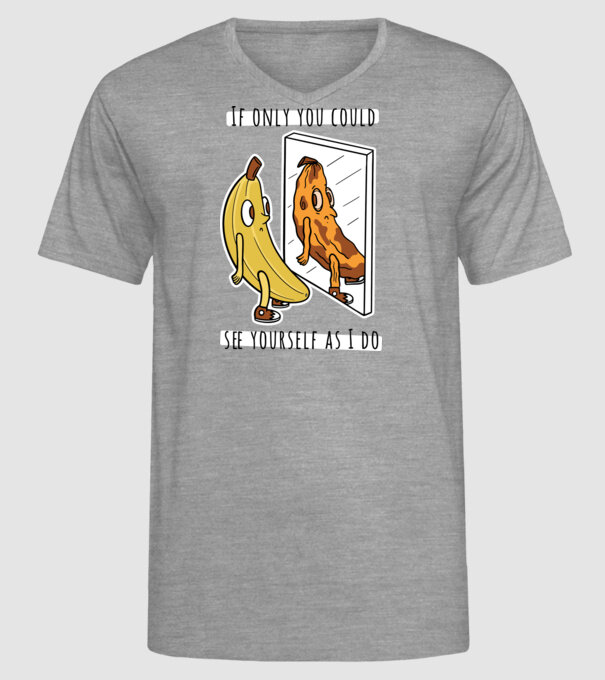 Oglindă Banană model gri pe tricou