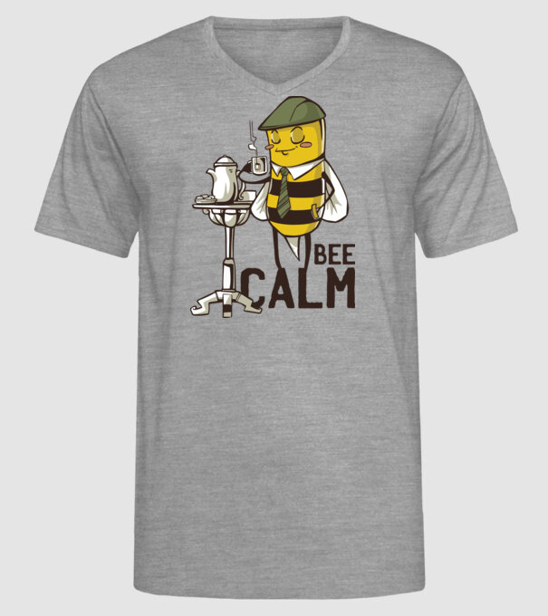 Bee Calm - Fii răbdător Albinuță model gri pe tricou