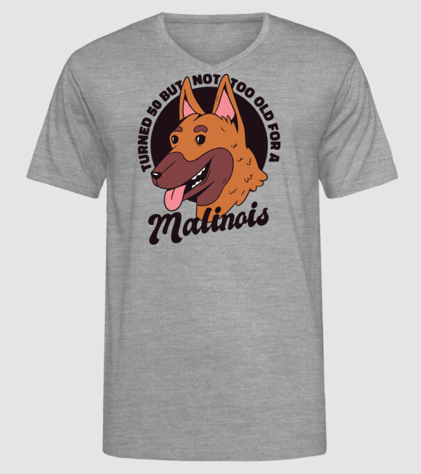 Câine ciobănesc belgian model gri pe tricou