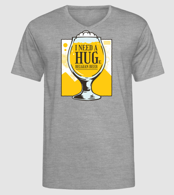 Bere belgiană model gri pe tricou
