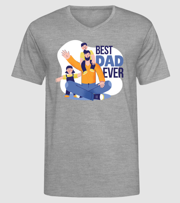 Best Dad ever - Cel mai bun tată model gri pe tricou