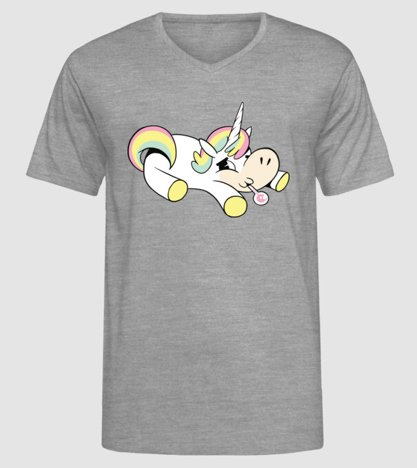 Unicorn bolnav model gri pe tricou