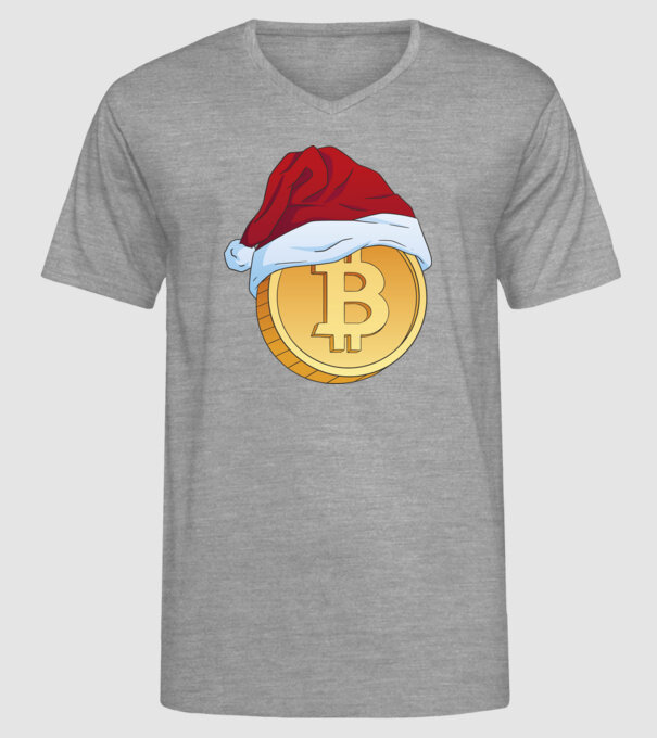 Crăciun Bitcoin model gri pe tricou