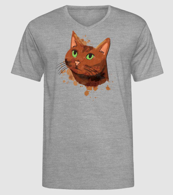 Cap pisică model gri pe tricou