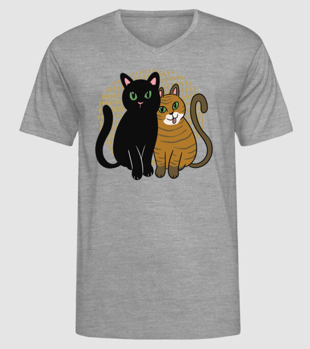 Pisicuțe ghemuite model gri pe tricou