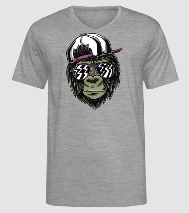 Cool Monkey model gri pe tricou