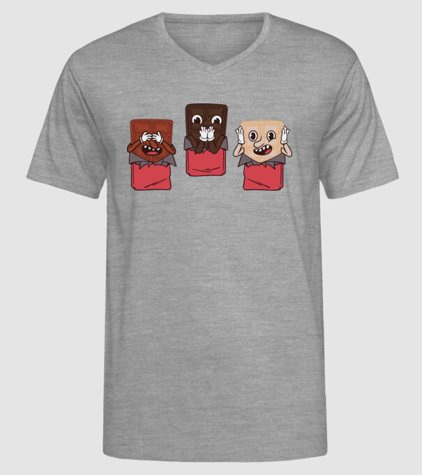 Trio de ciocolată model gri pe tricou