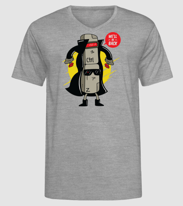 Ctrl Z Terminator Parodie model gri pe tricou
