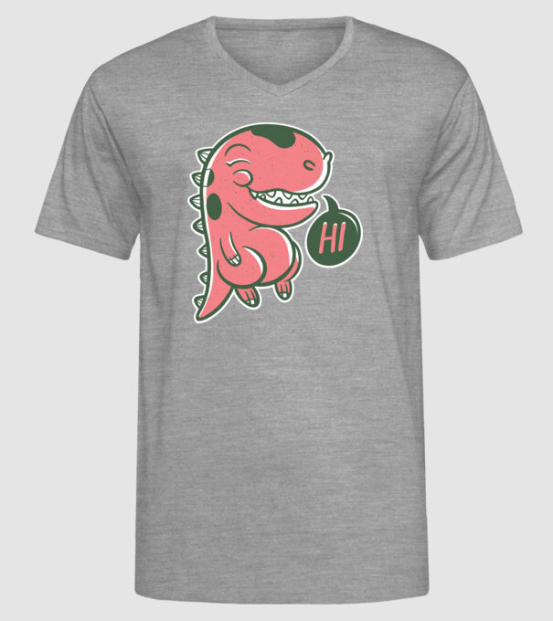 Dinozaur drăguț model gri pe tricou