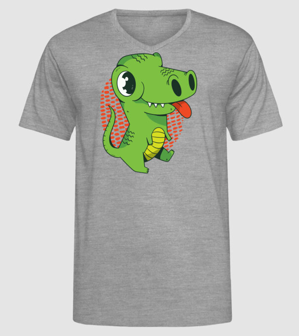 Dinozaur drăguț model gri pe tricou