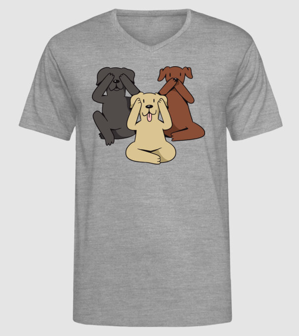 Câini drăguți model gri pe tricou