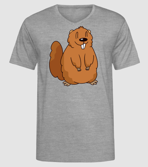 Marmotă drăguță model gri pe tricou