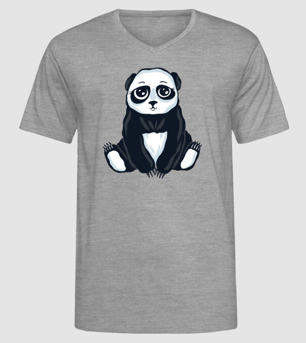 Panda drăguț model gri pe tricou