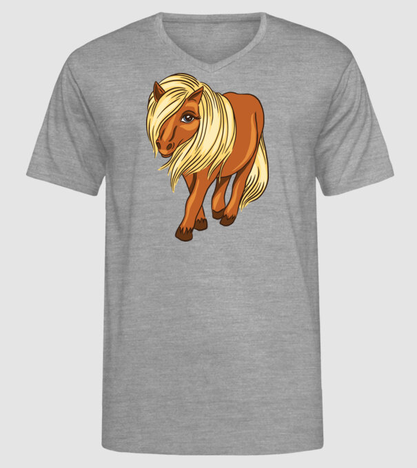 Ponei drăguț model gri pe tricou