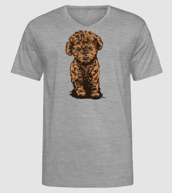 Pudel Drăguț model gri pe tricou