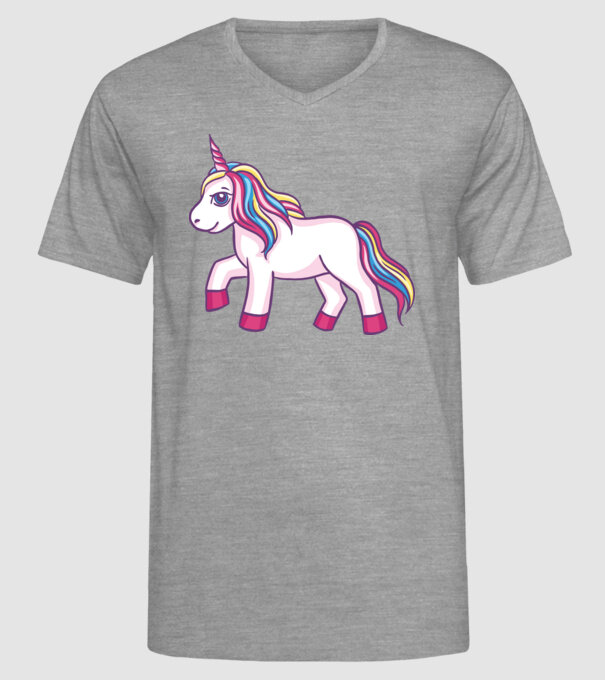 Unicorn drăguț model gri pe tricou