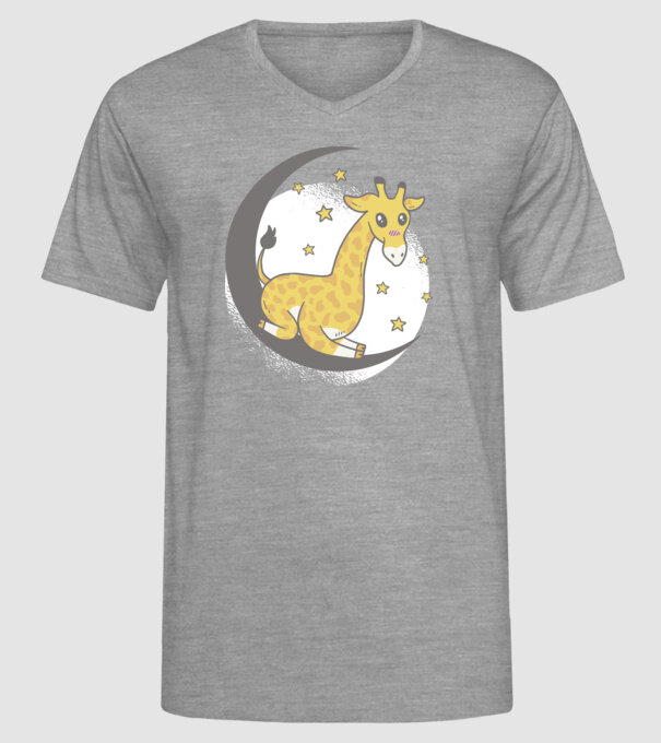 Girafă drăguță model gri pe tricou