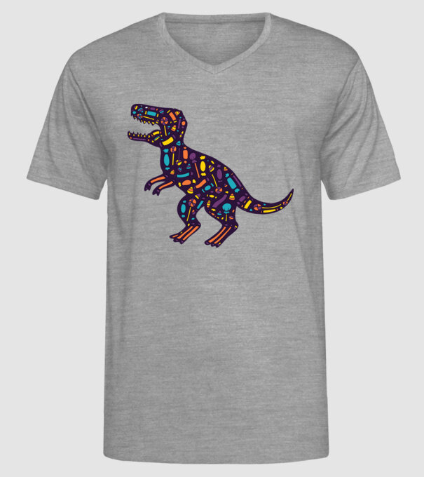 Dino bomboane model gri pe tricou