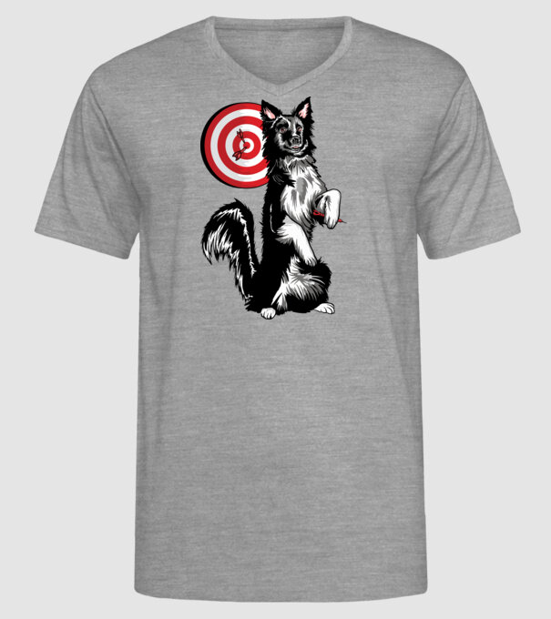 Câine cu Darts model gri pe tricou