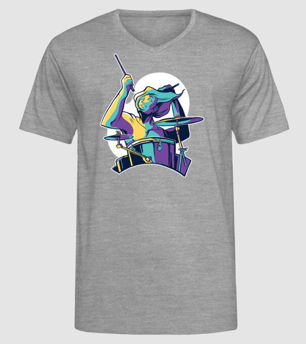 Baterist model gri pe tricou