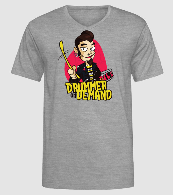 Baterist model gri pe tricou