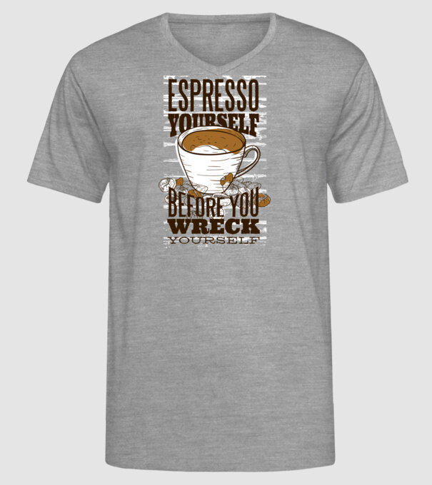 Espresso Yourself cu Cafea model gri pe tricou