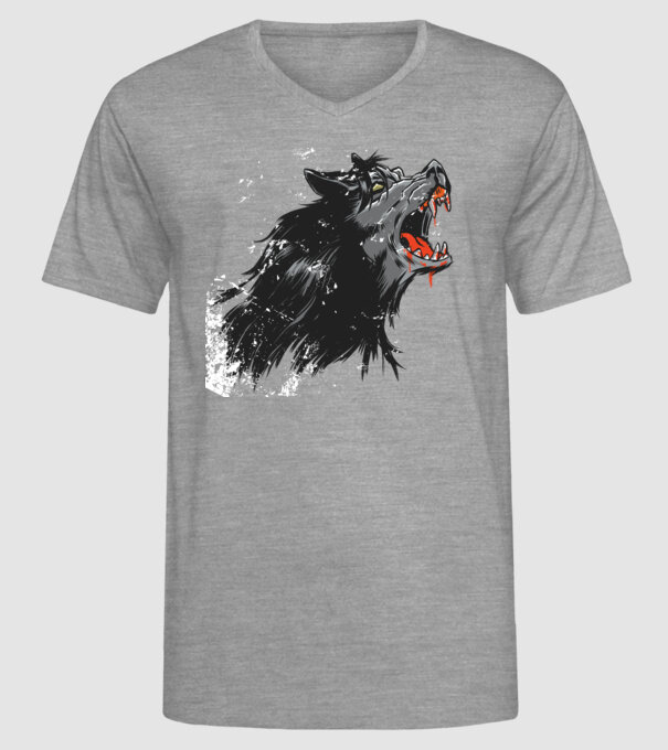Urlet de lup model gri pe tricou