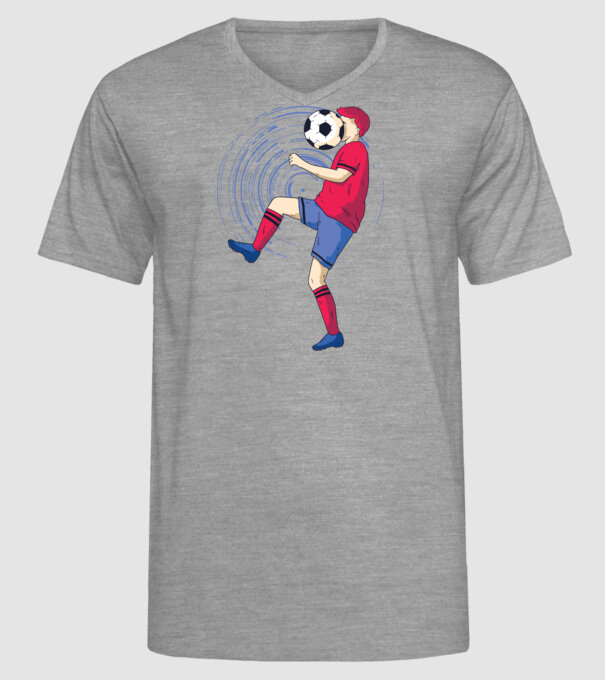 Fotbalist model gri pe tricou