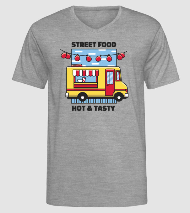 Foodtruck model gri pe tricou