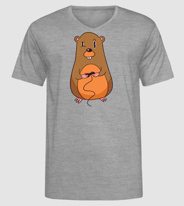 Hamster Gamer model gri pe tricou