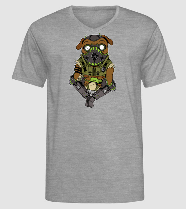 Mops Gamer model gri pe tricou