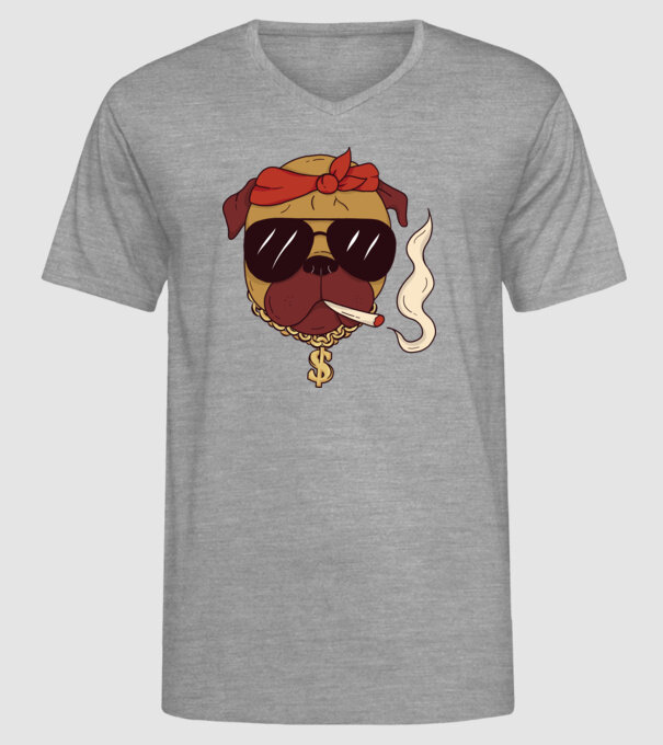 Rapper Gangster Mops model gri pe tricou