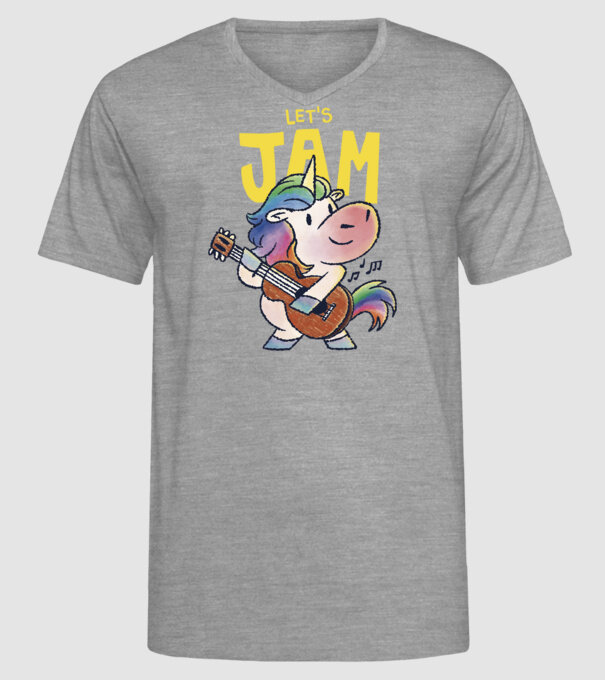 Unicorn cu chitara model gri pe tricou