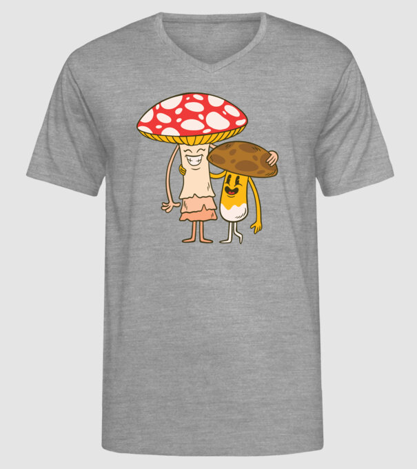 Familie Ciuperci model gri pe tricou
