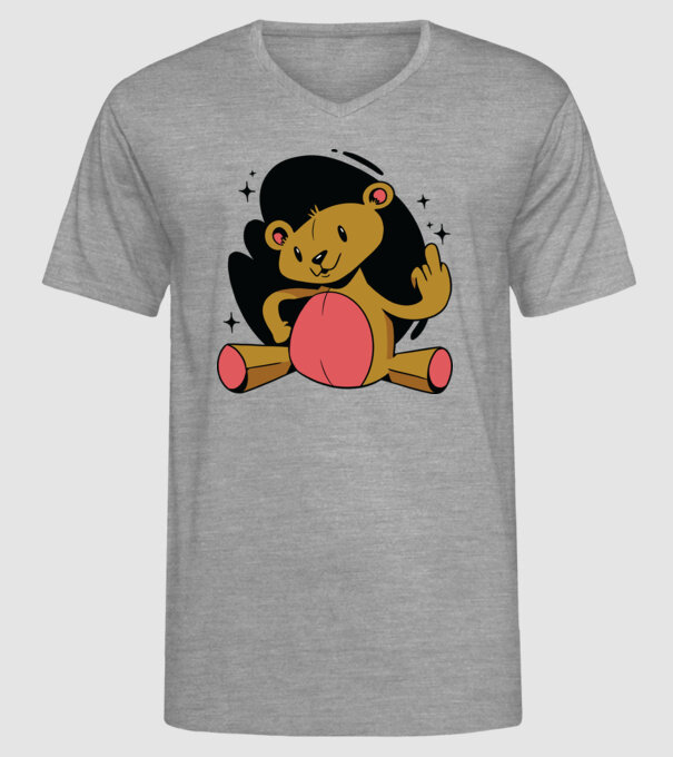 Ursuleț Teddy hain model gri pe tricou