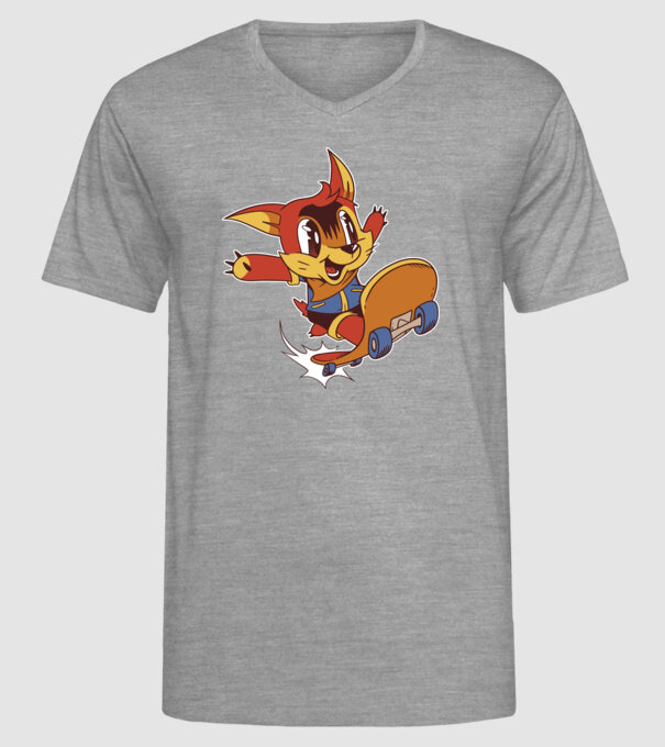 Veveriță Skateboarder model gri pe tricou
