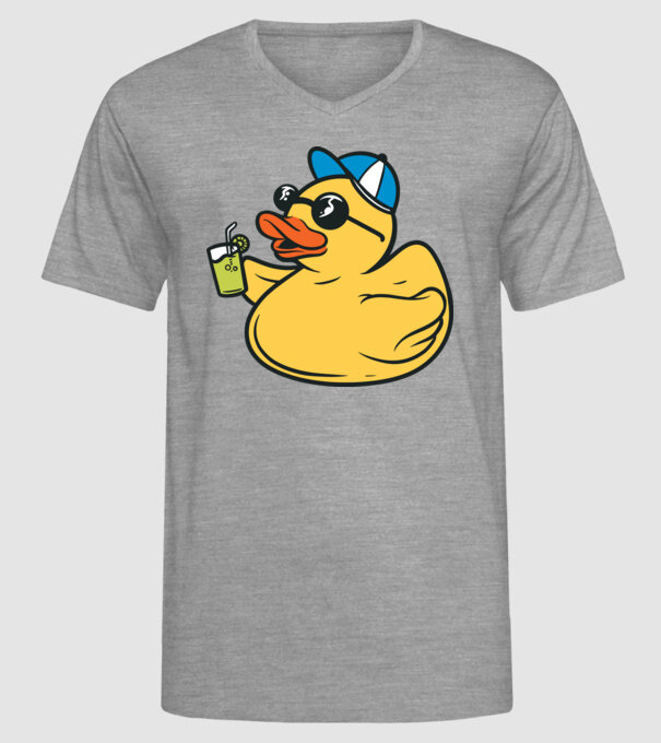 rățușcă de cauciuc Vacanță model gri pe tricou